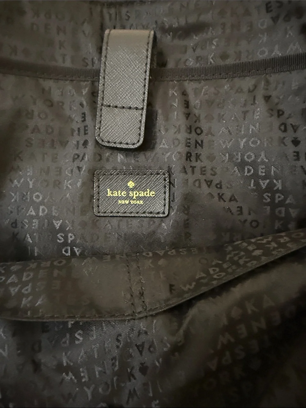 kate spade Black Crossbody Nylon Laptop Bag with Gold Hardware